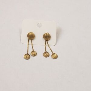 Gold Shell Dangle Earrings